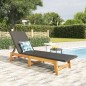 vidaXL Sonnenliege Schwarz und Braun Poly Rattan & Massivholz Akazie vidaXL Sonnenliege Schwarz und Braun Poly Rattan & Massivholz Akazie