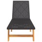 vidaXL Sonnenliege Schwarz und Braun Poly Rattan & Massivholz Akazie vidaXL Sonnenliege Schwarz und Braun Poly Rattan & Massivholz Akazie