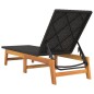 vidaXL Sonnenliege Schwarz und Braun Poly Rattan & Massivholz Akazie vidaXL Sonnenliege Schwarz und Braun Poly Rattan & Massivholz Akazie