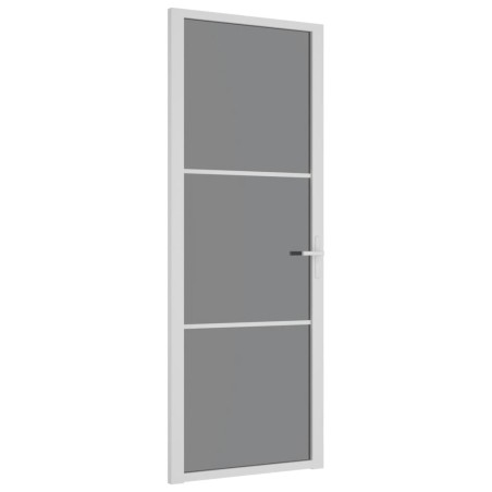 vidaXL Innentür 76x201,5 cm Weiß ESG-Glas und Aluminium