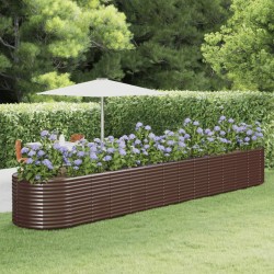 vidaXL Hochbeet Braun 554x100x68 cm Pulverbeschichteter Stahl