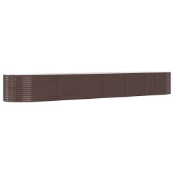 vidaXL Hochbeet Braun 554x100x68 cm Pulverbeschichteter Stahl