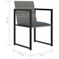 9-tlg. Garten-Essgruppe mit Kissen Poly Rattan Grau 9-tlg. Garten-Essgruppe mit Kissen Poly Rattan Grau