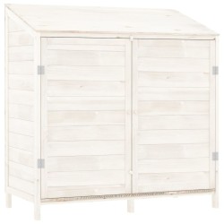 vidaXL Geräteschuppen Weiß 102x52x112 cm Massivholz Tanne