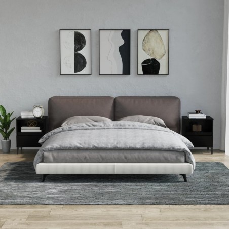 vidaXL Nachttische 2 Stk. Schwarz 40x35x50 cm