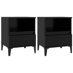 vidaXL Nachttische 2 Stk. Schwarz 40x35x50 cm