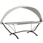 vidaXL Outdoor-Loungebett mit Dach Creme Stahl und Oxford-Stoff vidaXL Outdoor-Loungebett mit Dach Creme Stahl und Oxford-Stoff