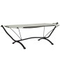 vidaXL Outdoor-Loungebett mit Dach Creme Stahl und Oxford-Stoff vidaXL Outdoor-Loungebett mit Dach Creme Stahl und Oxford-Stoff