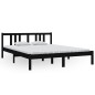 vidaXL Massivholzbett Schwarz 150x200 cm vidaXL Massivholzbett Schwarz 150x200 cm