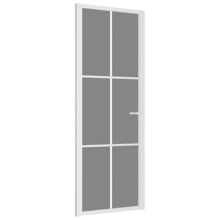 vidaXL Innentür 76x201,5 cm Weiß ESG-Glas und Aluminium