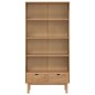 vidaXL Bücherregal OTTA mit 2 Schubladen Braun Massivholz Kiefer vidaXL Bücherregal OTTA mit 2 Schubladen Braun Massivholz Kiefer