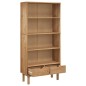 vidaXL Bücherregal OTTA mit 2 Schubladen Braun Massivholz Kiefer vidaXL Bücherregal OTTA mit 2 Schubladen Braun Massivholz Kiefer
