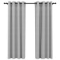 vidaXL Verdunkelungsvorhänge Ösen Leinenoptik 2 Stk. Grau 140x175 cm vidaXL Verdunkelungsvorhänge Ösen Leinenoptik 2 Stk. Grau 140x175 cm