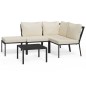 vidaXL 5-tlg. Garten-Lounge-Set mit Sandfarbigen Kissen Stahl vidaXL 5-tlg. Garten-Lounge-Set mit Sandfarbigen Kissen Stahl