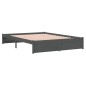 vidaXL Massivholzbett Grau 150x200 cm vidaXL Massivholzbett Grau 150x200 cm