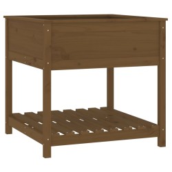 vidaXL Pflanzkübel mit Ablage Honigbraun 82,5x82,5x81 cm Kiefernholz