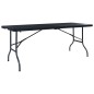 vidaXL Gartentisch Klappbar Schwarz 180×75×72 cm HDPE Rattan-Optik vidaXL Gartentisch Klappbar Schwarz 180×75×72 cm HDPE Rattan-Optik