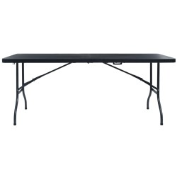 vidaXL Gartentisch Klappbar Schwarz 180×75×72 cm HDPE Rattan-Optik