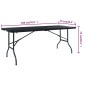 vidaXL Gartentisch Klappbar Schwarz 180×75×72 cm HDPE Rattan-Optik vidaXL Gartentisch Klappbar Schwarz 180×75×72 cm HDPE Rattan-Optik