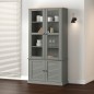 vidaXL Vitrine VIGO Grau 85x35x170 cm Massivholz Kiefer vidaXL Vitrine VIGO Grau 85x35x170 cm Massivholz Kiefer