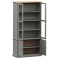 vidaXL Vitrine VIGO Grau 85x35x170 cm Massivholz Kiefer vidaXL Vitrine VIGO Grau 85x35x170 cm Massivholz Kiefer