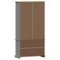 vidaXL Vitrine VIGO Grau 85x35x170 cm Massivholz Kiefer vidaXL Vitrine VIGO Grau 85x35x170 cm Massivholz Kiefer