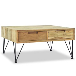 vidaXL Couchtisch 80 x 80 x 40 cm Teak Massiv