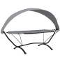 vidaXL Outdoor-Loungebett mit Dach Grau Stahl und Oxford-Stoff vidaXL Outdoor-Loungebett mit Dach Grau Stahl und Oxford-Stoff