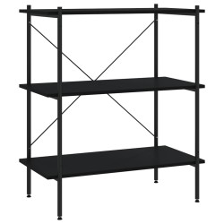 vidaXL Regal mit 3 Böden Schwarz 80x40x92 cm
