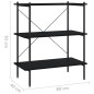 vidaXL Regal mit 3 Böden Schwarz 80x40x92 cm vidaXL Regal mit 3 Böden Schwarz 80x40x92 cm