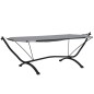 vidaXL Outdoor-Loungebett mit Dach Grau Stahl und Oxford-Stoff vidaXL Outdoor-Loungebett mit Dach Grau Stahl und Oxford-Stoff