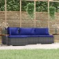 4-tlg. Garten-Lounge-Set mit Kissen Grau Poly Rattan 4-tlg. Garten-Lounge-Set mit Kissen Grau Poly Rattan