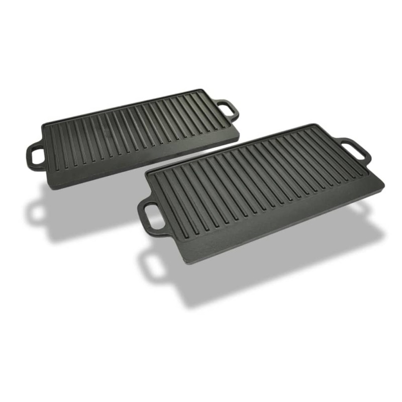 vidaXL Grillplatte Wendeplatte 2 Stk. Gusseisen 38x23 cm vidaXL Grillplatte Wendeplatte 2 Stk. Gusseisen 38x23 cm