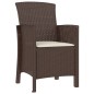 Gartenstühle 2 Stk. mit Kissen PP Rattan Braun Gartenstühle 2 Stk. mit Kissen PP Rattan Braun