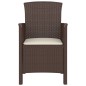 Gartenstühle 2 Stk. mit Kissen PP Rattan Braun Gartenstühle 2 Stk. mit Kissen PP Rattan Braun
