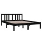 vidaXL Massivholzbett Schwarz 135x190 cm vidaXL Massivholzbett Schwarz 135x190 cm