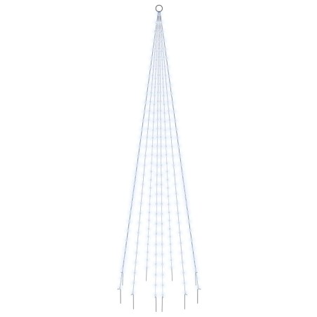 vidaXL LED-Weihnachtsbaum für Fahnenmast Kaltweiß 310 LEDs 300 cm