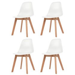  vidaXL Esszimmerstühle 4 Stk. Weiß Kunststoff