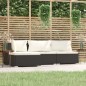 4-tlg. Garten-Lounge-Set mit Auflagen Schwarz Poly Rattan 4-tlg. Garten-Lounge-Set mit Auflagen Schwarz Poly Rattan