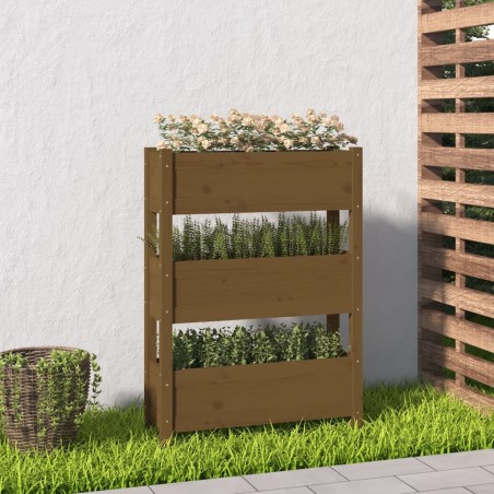 vidaXL Pflanzkübel Honigbraun 77x25x104,5 cm Massivholz Kiefer