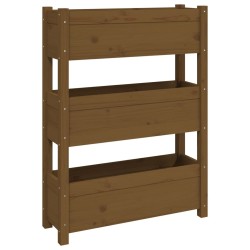 vidaXL Pflanzkübel Honigbraun 77x25x104,5 cm Massivholz Kiefer