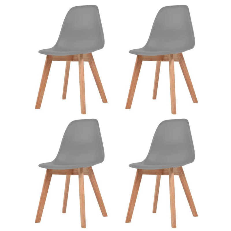 vidaXL Esszimmerstühle 4 Stk. Grau Kunststoff vidaXL Esszimmerstühle 4 Stk. Grau Kunststoff