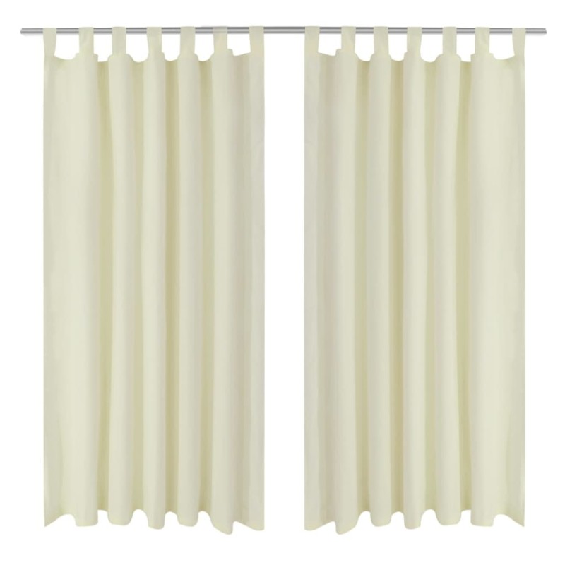 Vorhänge Gardinen aus Satin 2-teilig 140 x 175 cm Creme Vorhänge Gardinen aus Satin 2-teilig 140 x 175 cm Creme