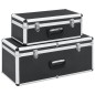 vidaXL Aufbewahrungskoffer 2 Stk. Schwarz Aluminium vidaXL Aufbewahrungskoffer 2 Stk. Schwarz Aluminium