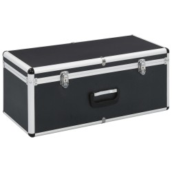 vidaXL Aufbewahrungskoffer 2 Stk. Schwarz Aluminium 