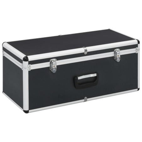 vidaXL Aufbewahrungskoffer 2 Stk. Schwarz Aluminium 