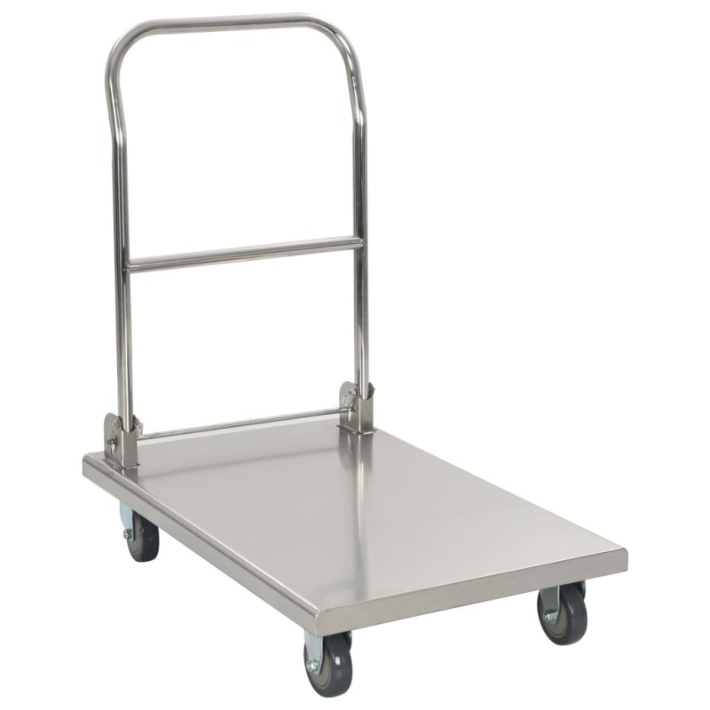 vidaXL Plattformwagen Silbern 82 x 53 x 86 cm Edelstahl vidaXL Plattformwagen Silbern 82 x 53 x 86 cm Edelstahl