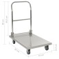 vidaXL Plattformwagen Silbern 82 x 53 x 86 cm Edelstahl vidaXL Plattformwagen Silbern 82 x 53 x 86 cm Edelstahl