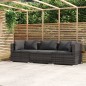 vidaXL 3-Sitzer-Sofa mit Kissen Grau Poly Rattan vidaXL 3-Sitzer-Sofa mit Kissen Grau Poly Rattan