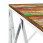 vidaXL Couchtisch Silbern Edelstahl und Altholz Massiv vidaXL Couchtisch Silbern Edelstahl und Altholz Massiv